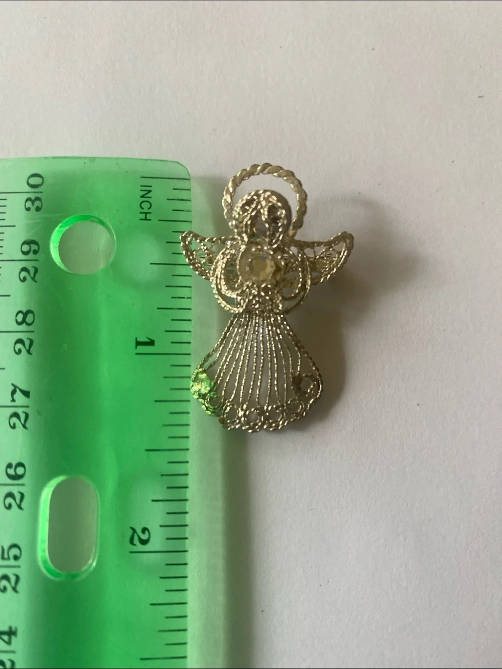 Silver tone vintage angel brooch